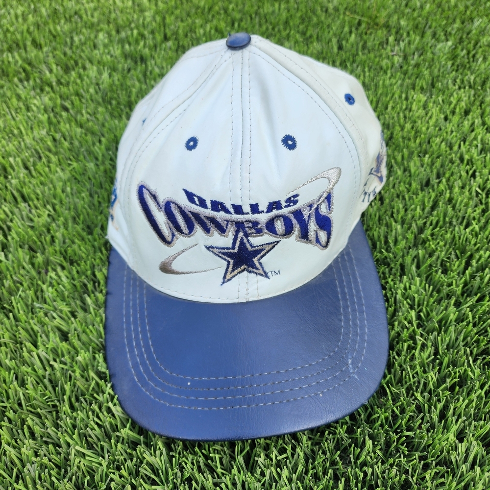 Vintage Dallas Cowboys White Leather NFL Branded Strap Hat Cap Football ProElite